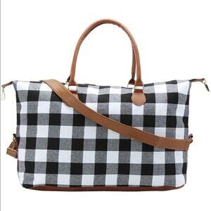 Travel Buffalo Plaid Duffle Bag Weekender Tote